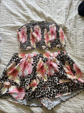 Cheetah/ Floral matching set